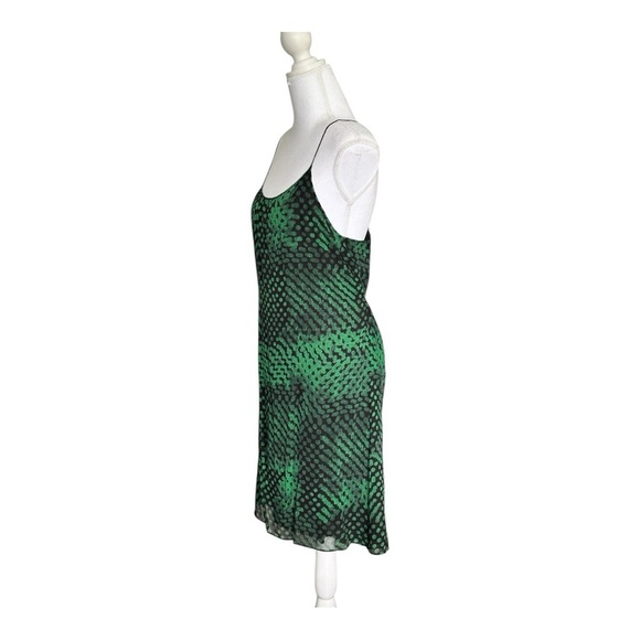 Theory - Black & Green Spotted Sleeveless Silk Sheath Dress Sz M - Picture 3 of 9